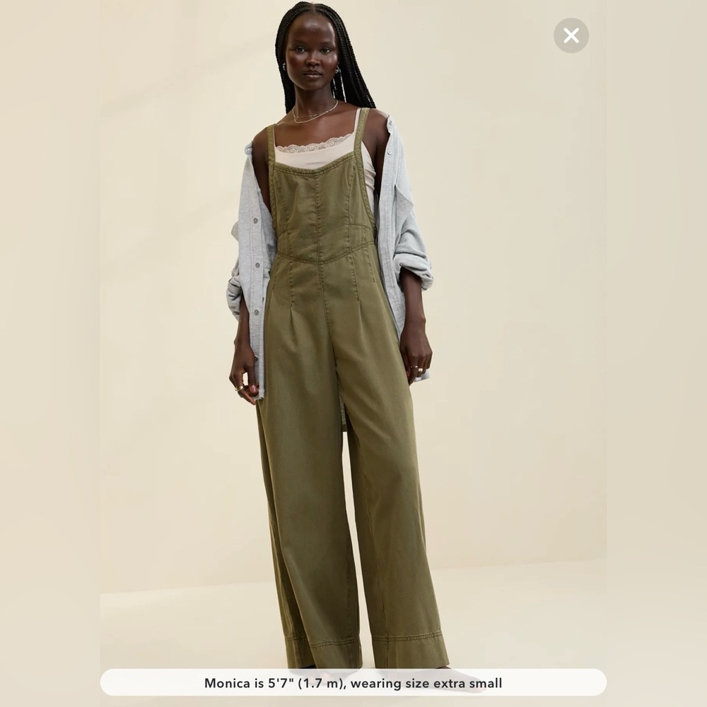 Aerie Sage Green Casual Overalls